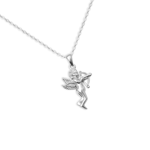 silver angel pendant necklace
