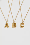 THE BUBBLE LETTER BLOCK PENDANT NECKLACE