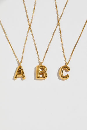 THE BUBBLE LETTER BLOCK PENDANT NECKLACE