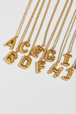 THE BUBBLE LETTER BLOCK PENDANT NECKLACE