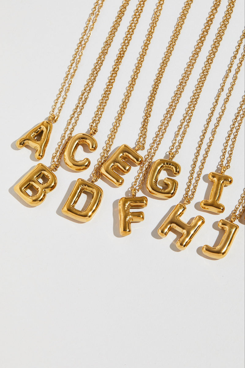 THE BUBBLE LETTER BLOCK PENDANT NECKLACE