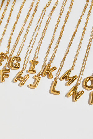 THE BUBBLE LETTER BLOCK PENDANT NECKLACE