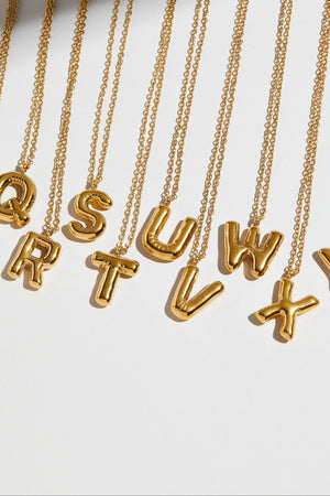 THE BUBBLE LETTER BLOCK PENDANT NECKLACE