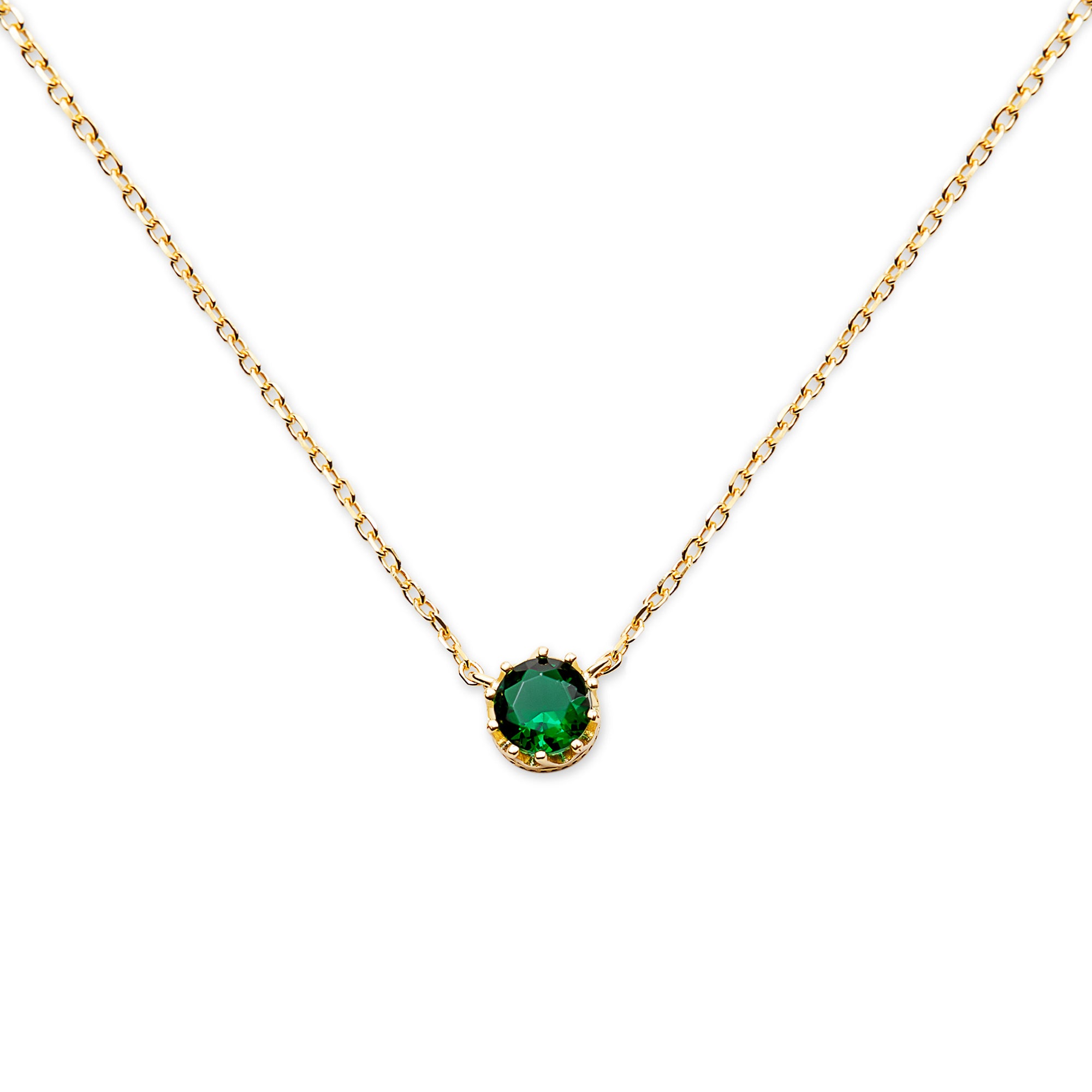 For Sale: Tiny Emerald Necklace - Small Emerald Faceted Teardrop...