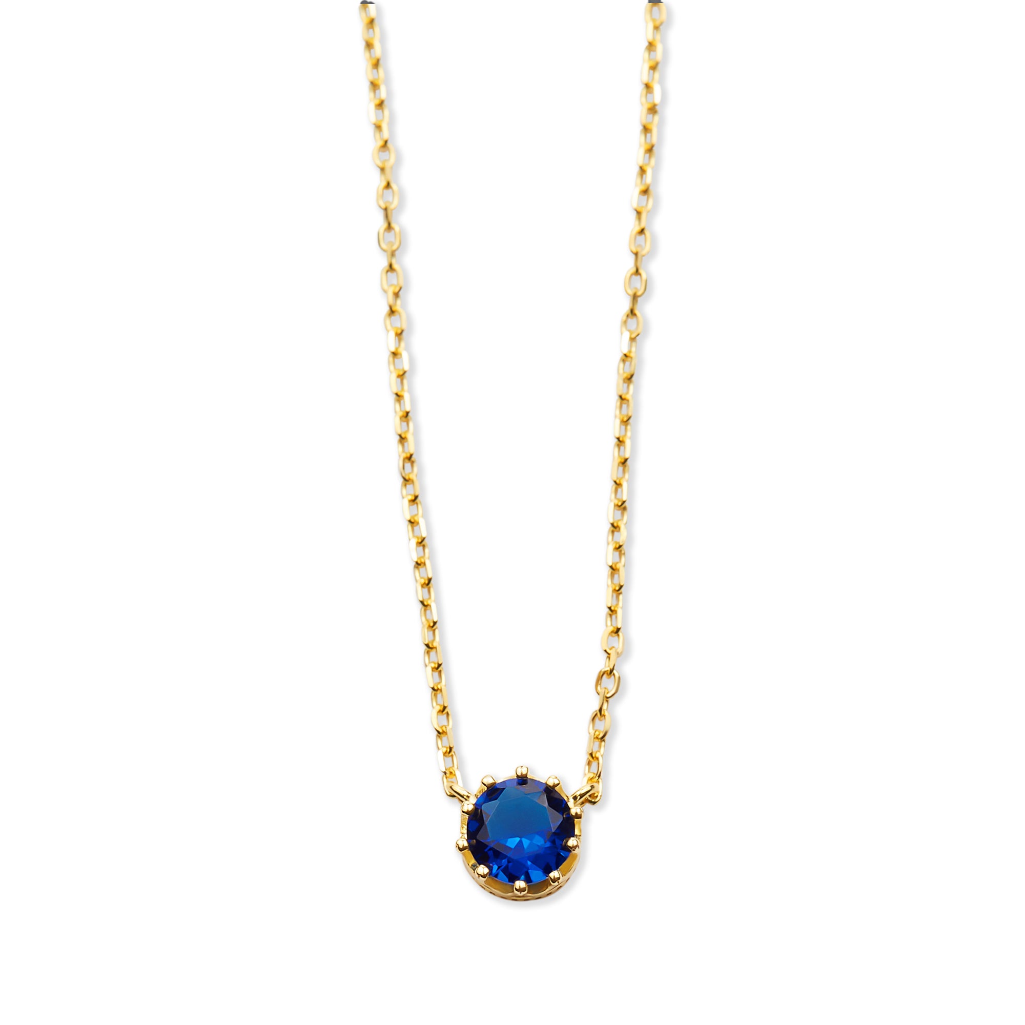 Round sapphire online necklace