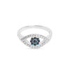 THE OPEN CUT PAVE' EVIL EYE RING