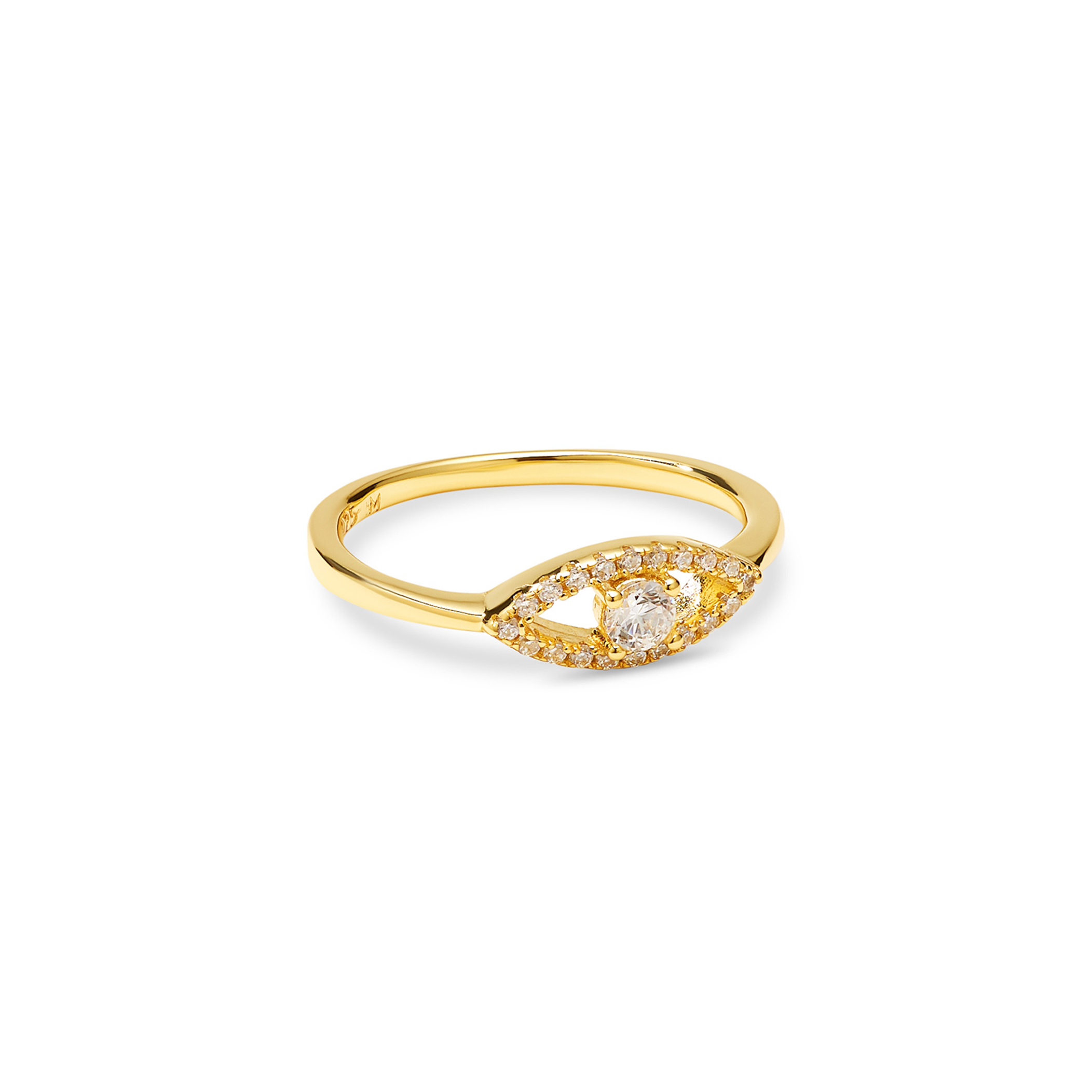 9ct Gold Blue Round Evil Eye Ring | Goldmark (AU)