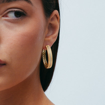 THE PAVE HAZEL HOOPS