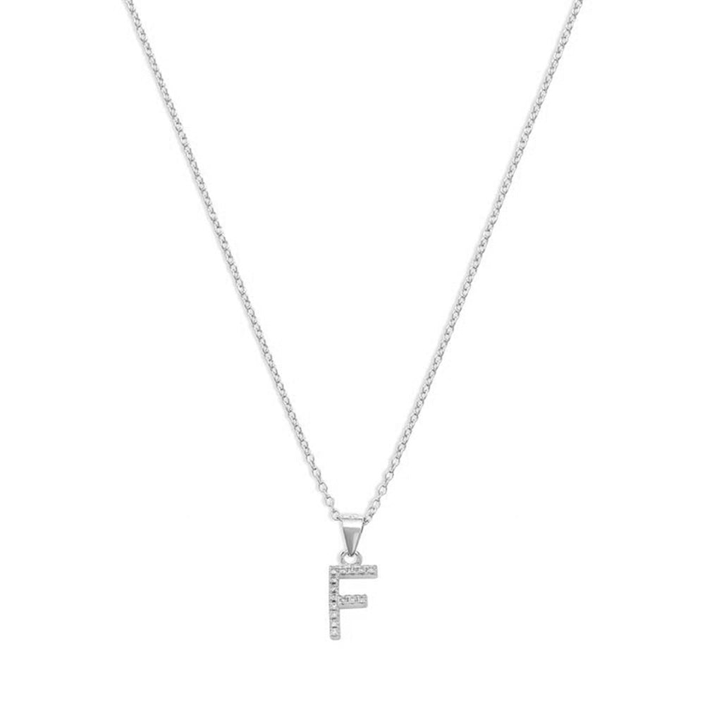 Pave Block Initial Letter Necklace - The M Jewelers