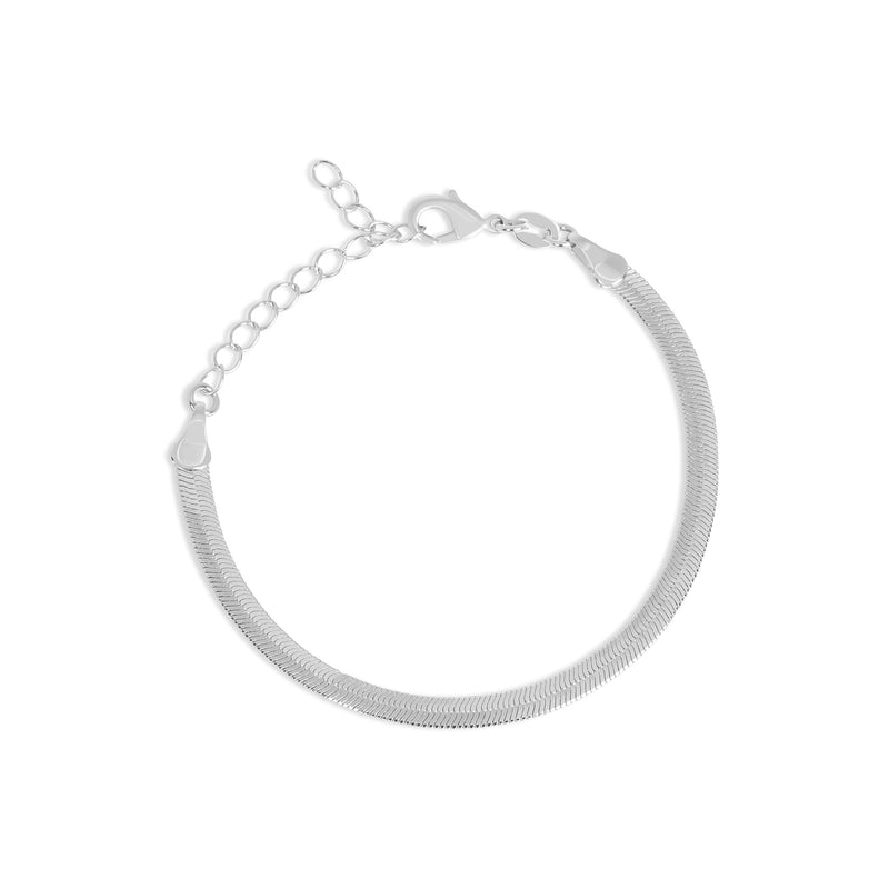 silver flat chain bracelet