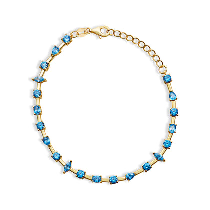 light blue gemstone tennis bracelet