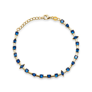 tennis bracelet with blue stones
