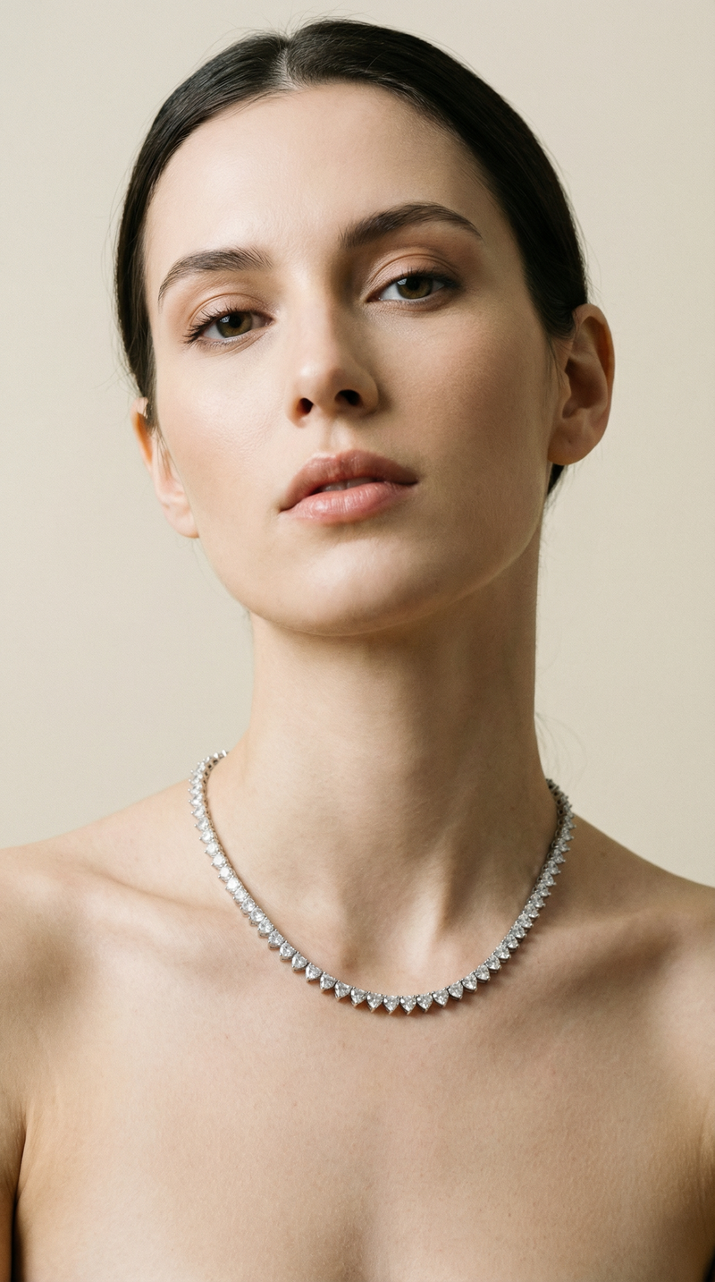 The Iced Out Heart Tennis Necklace