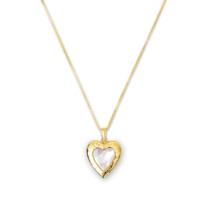 THE PEARL HEART PHOTO LOCKET NECKLACE