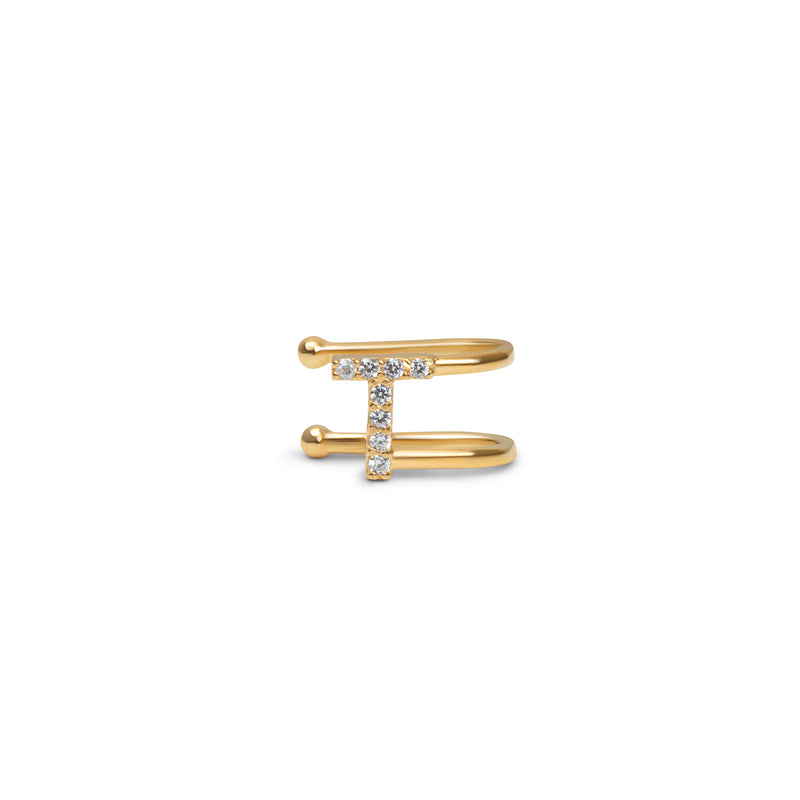 THE ICED OUT BLOCK LETTER CUFF EARRING