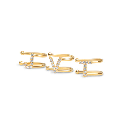 THE ICED OUT BLOCK LETTER CUFF EARRING