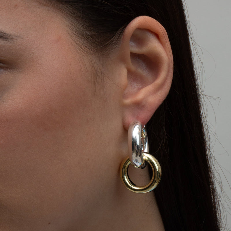 THE TWO TONE LIZA HOOP EARRINGS