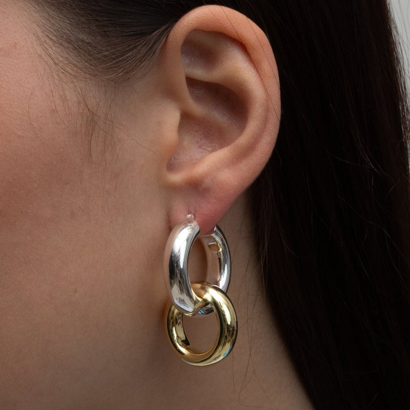 THE TWO TONE LIZA HOOP EARRINGS