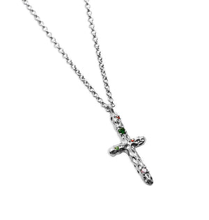 THE MULTICOLOR HAMMERED STONE CROSS