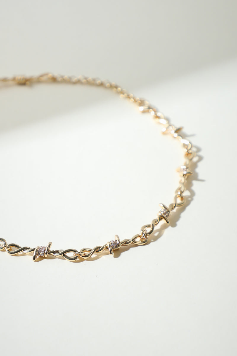 THE ICED OUT BARBWIRE NECKLACE