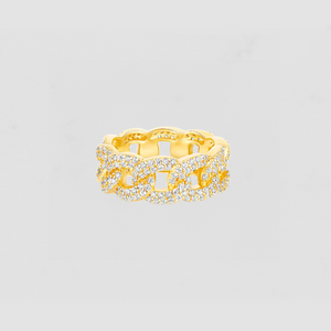 The Iced Out Cuban Link Ring