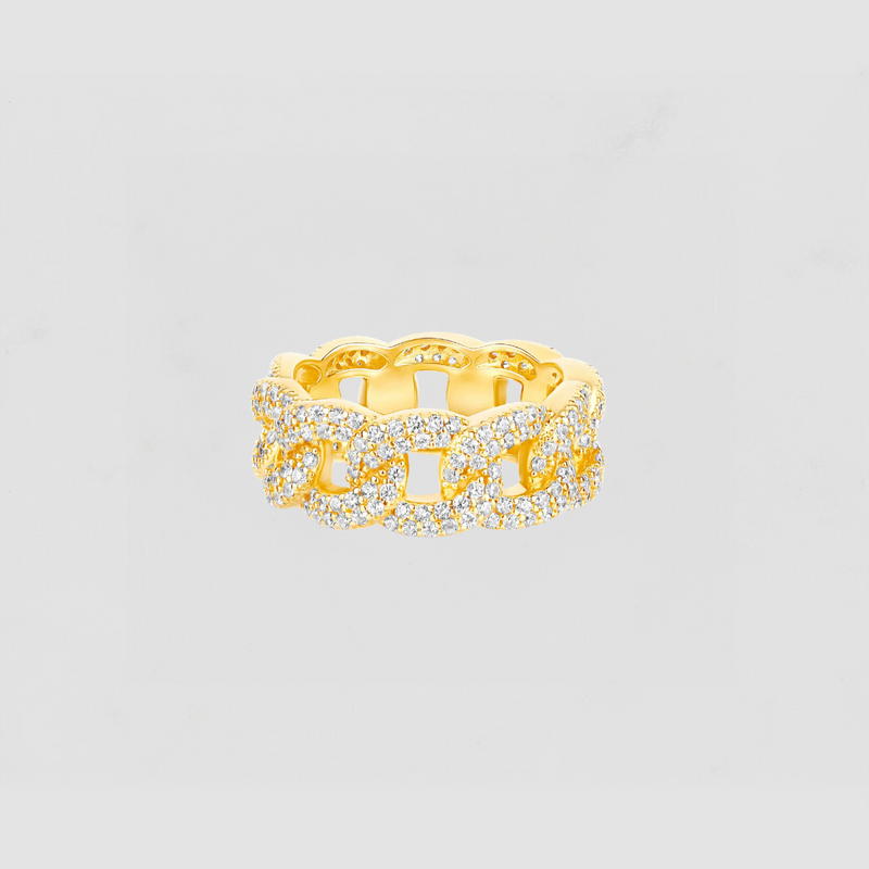 The Iced Out Cuban Link Ring