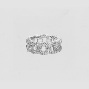 The Iced Out Cuban Link Ring