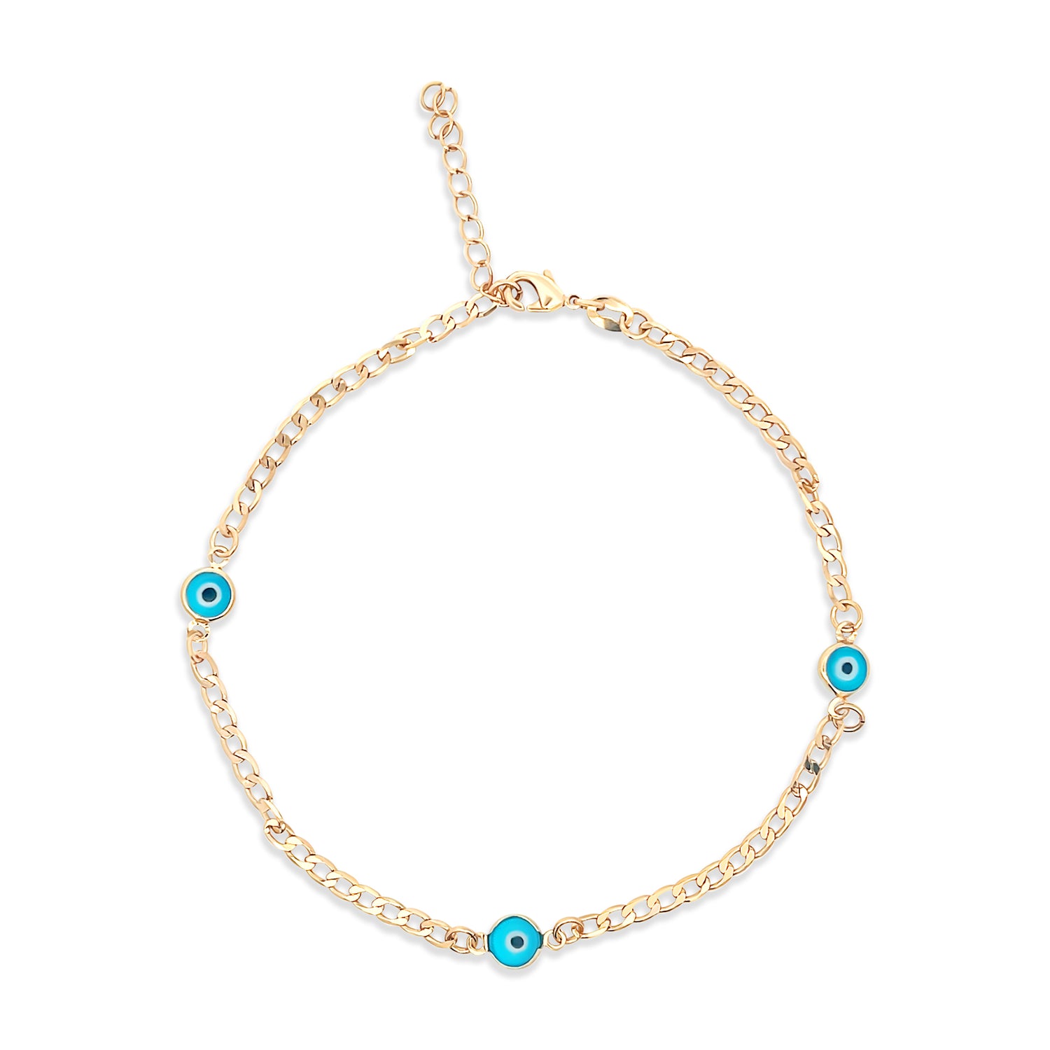 THE BLUE EVIL EYE CURB ANKLET – The M Jewelers