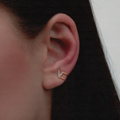 THE ICED OUT BLOCK LETTER CUFF EARRING