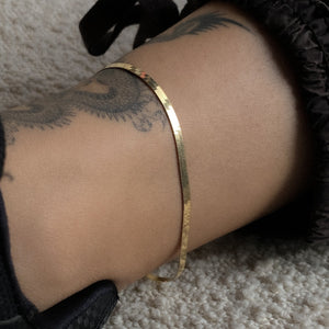 The Silver Flat Chain Anklet