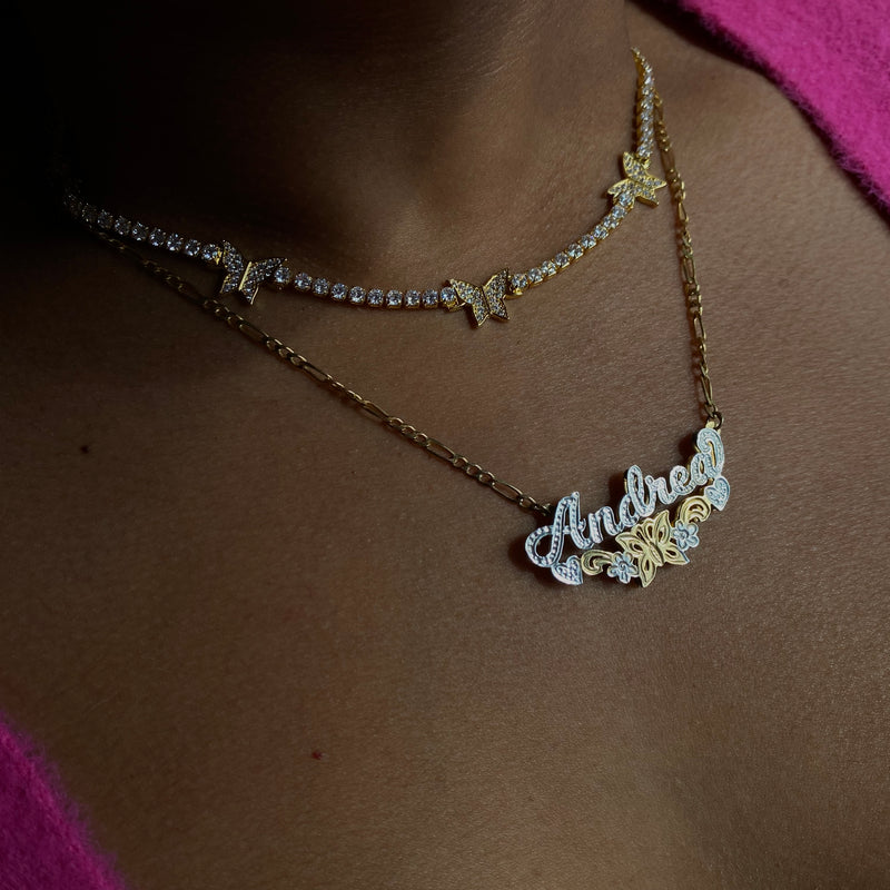THE PAVE' BUTTERFLY COLLAR NECKLACE