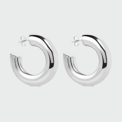 The Large Silver Hailey Hoops
