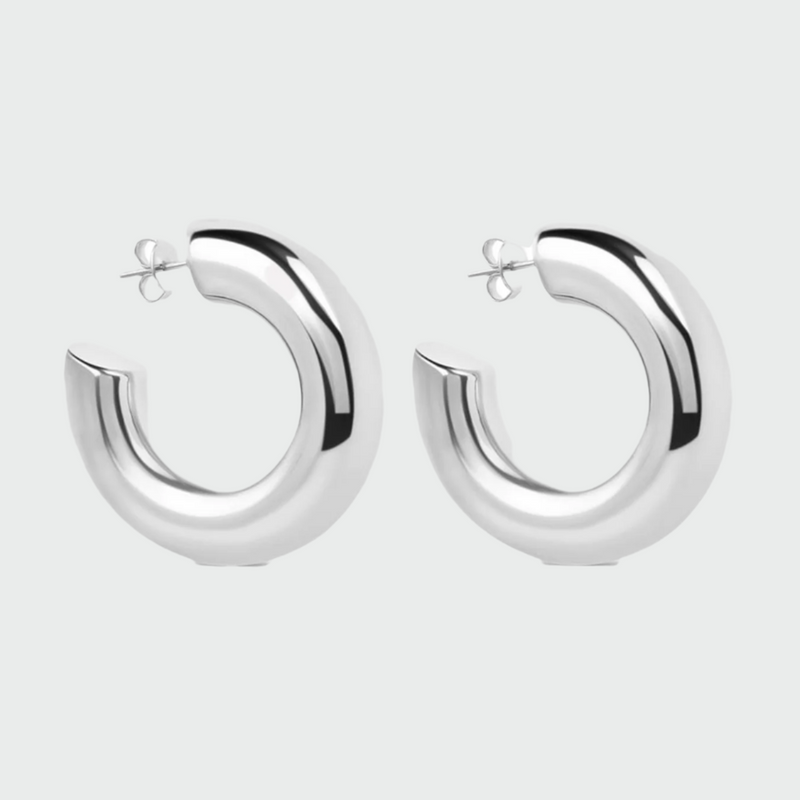 The Large Silver Hailey Hoops