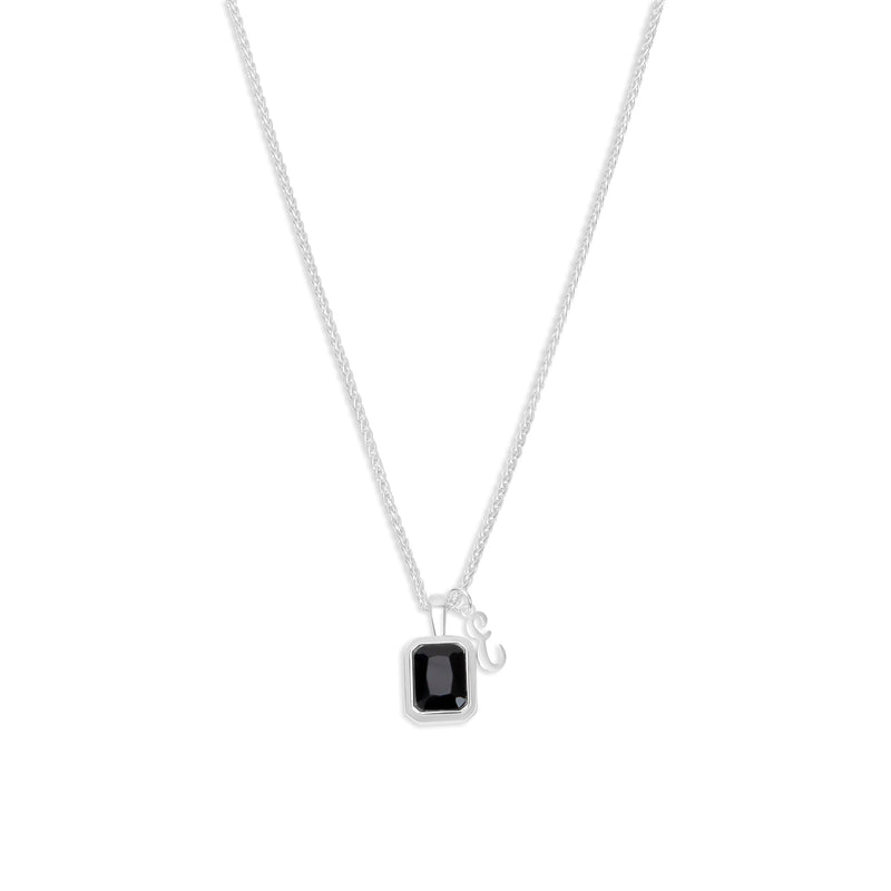 The Onyx Initial Gemstone Necklace