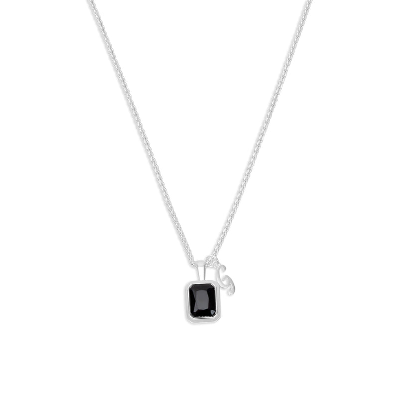 The Onyx Initial Gemstone Necklace