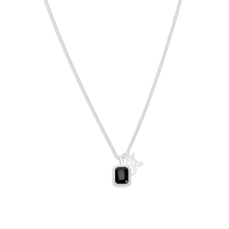 The Onyx Initial Gemstone Necklace