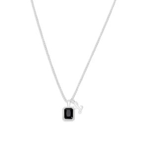 The Onyx Initial Gemstone Necklace