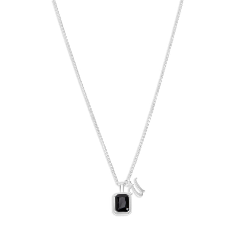 The Onyx Initial Gemstone Necklace