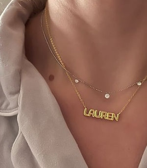 THE BUBBLE NAMEPLATE NECKLACE