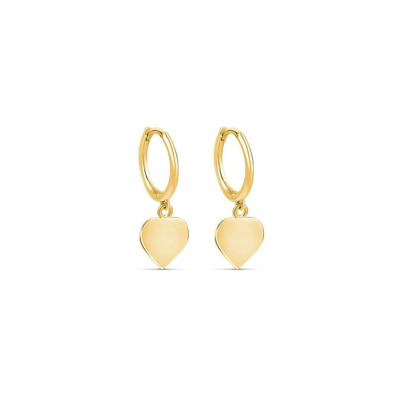 Gold Heart Titanium Huggie Earrings– Simply Whispers