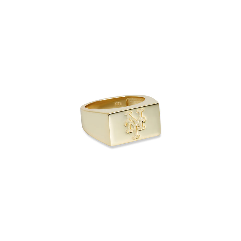 NY METS SQUARE SIGNET RING