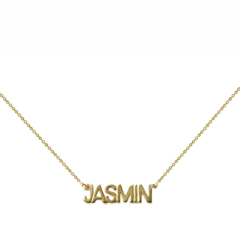 Mini block name on sale necklace