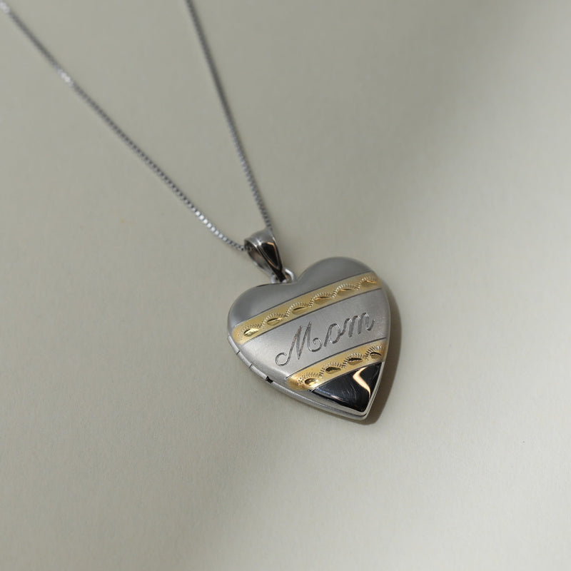 The Mom Two Tone Photo Locket