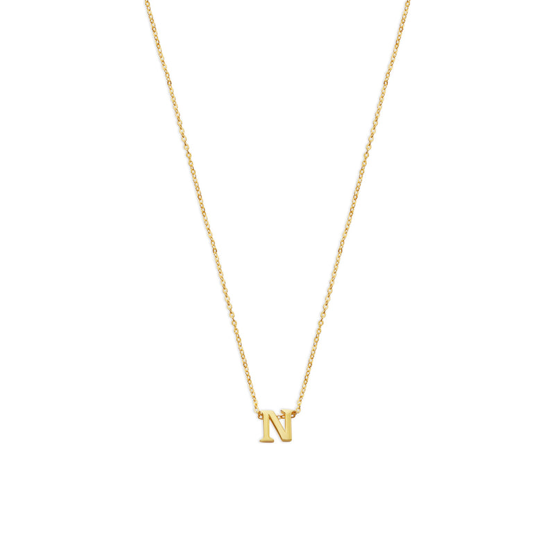 THE TINY SINGLE INITIAL BLOCK NECKLACE