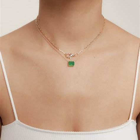 THE GREEN SOLITAIRE EMERALD NECKLACE