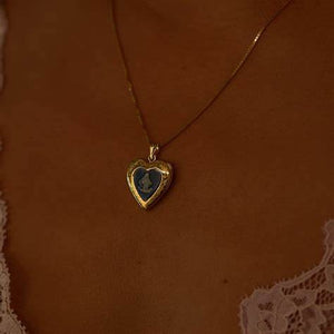 THE BLUE MARY PHOTO LOCKET NECKLACE