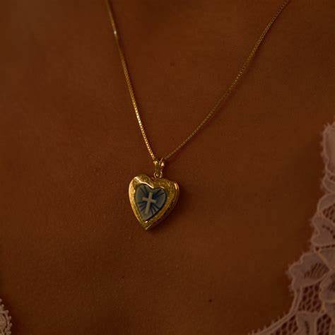 THE BLUE CROSS PHOTO LOCKET NECKLACE