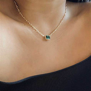 THE GREEN EMERALD REDA LINK NECKLACE