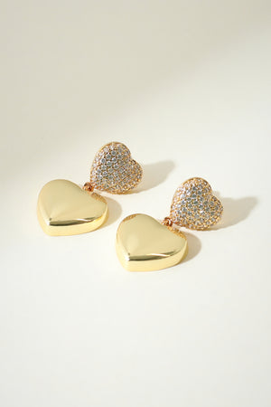 THE Pavé’ DOUBLE HEART EARRINGS
