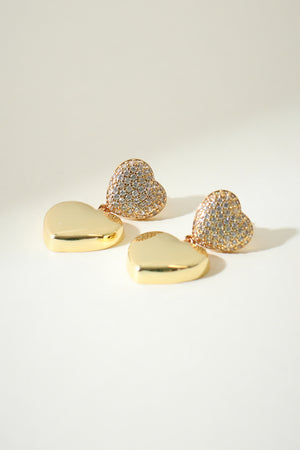 THE Pavé’ DOUBLE HEART EARRINGS